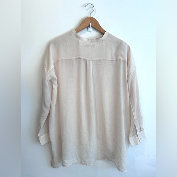 COS Lightweight Collarless Button Up Blouse - Picture 4 of 4